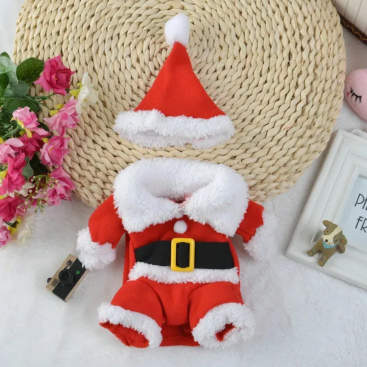 Christmas Clothes Winter Warm Costumes Funny Santa Claus Dressing Up Jackets Kitten Dog Cat Xmas New Year Party Outfits Gift