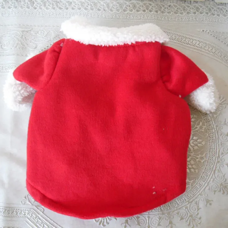 Christmas Clothes Winter Warm Costumes Funny Santa Claus Dressing Up Jackets Kitten Dog Cat Xmas New Year Party Outfits Gift