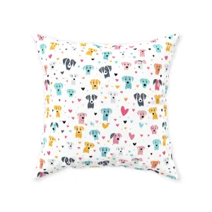 Hearts n' Pups Whimsical Dog Icon Themed Floor Pillow