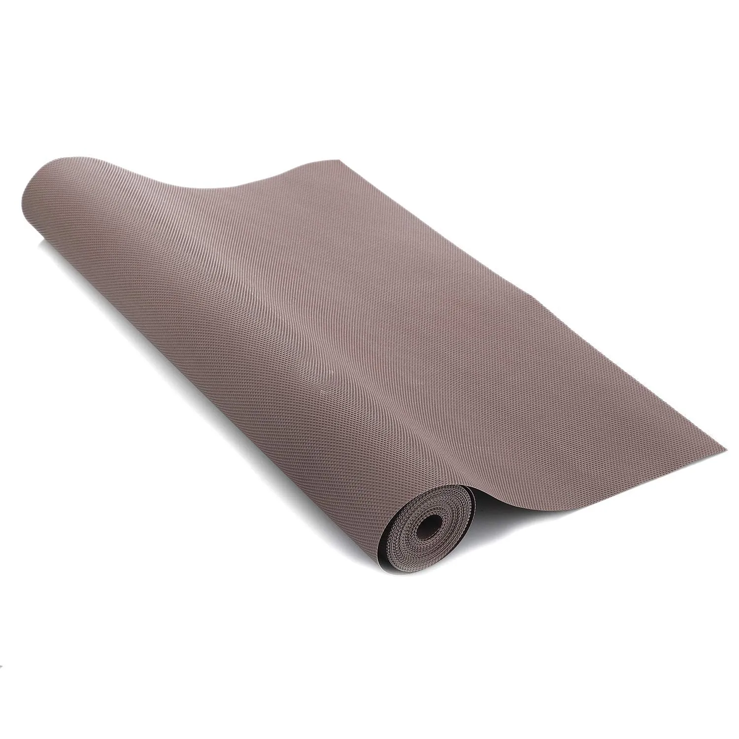 Kuber Industries Multipurpose Textured Super Strong Anti-Anti Skid Mats and Liners for Drawer, Refrigerator, Cupboard, Shelf, Cabinet, Wardrobe, Fridge and Dining - Size 45X500cm (5 Meter Roll, Brown)