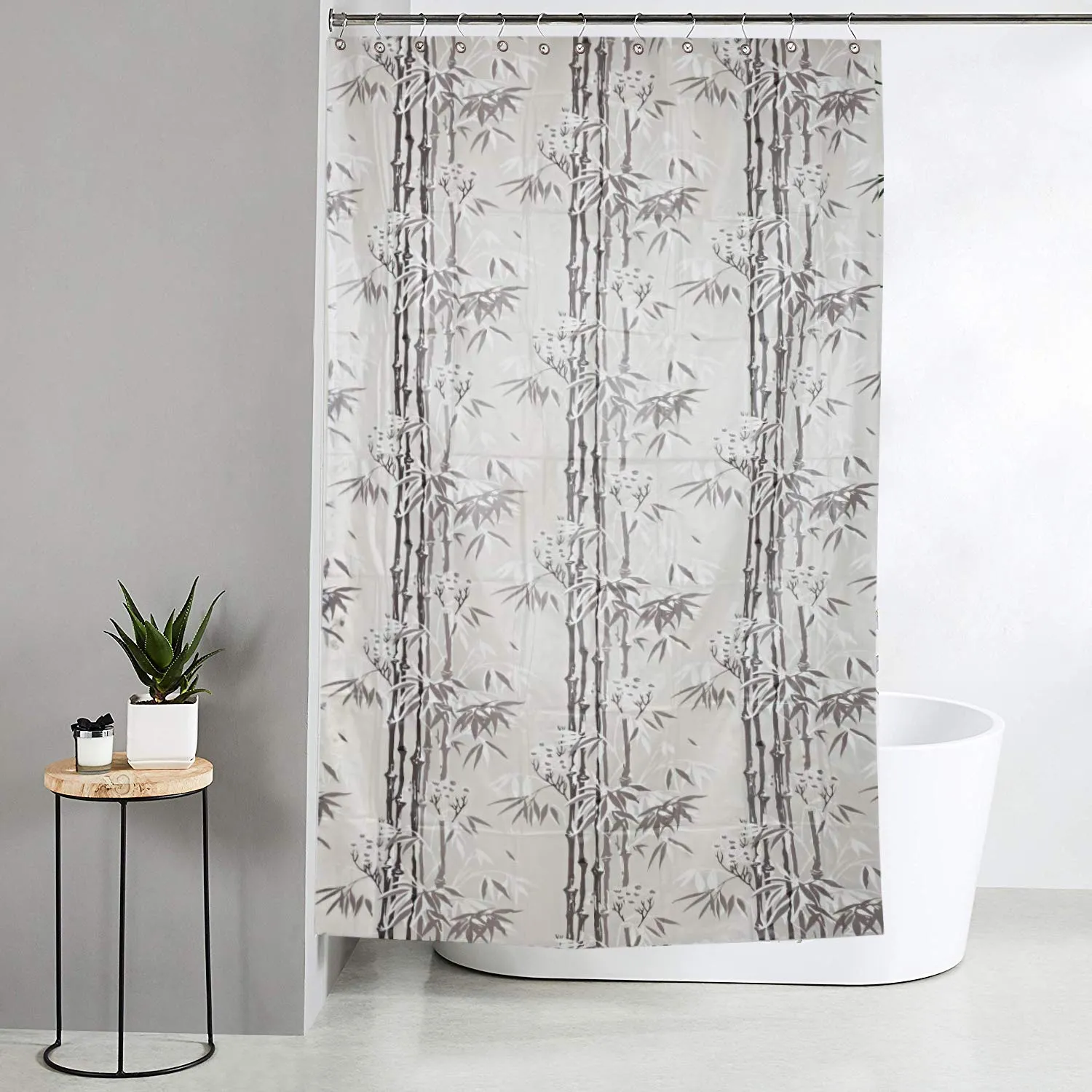 Kuber Industries Shower Curtain & Bathmat Set | Non-Slip Bath mats for Bathroom | Easy-Slide Curtains | Polyester Curtain or Bathmat for Bath Décor | YX0140-3T | 6 Pcs Set | Multicolor