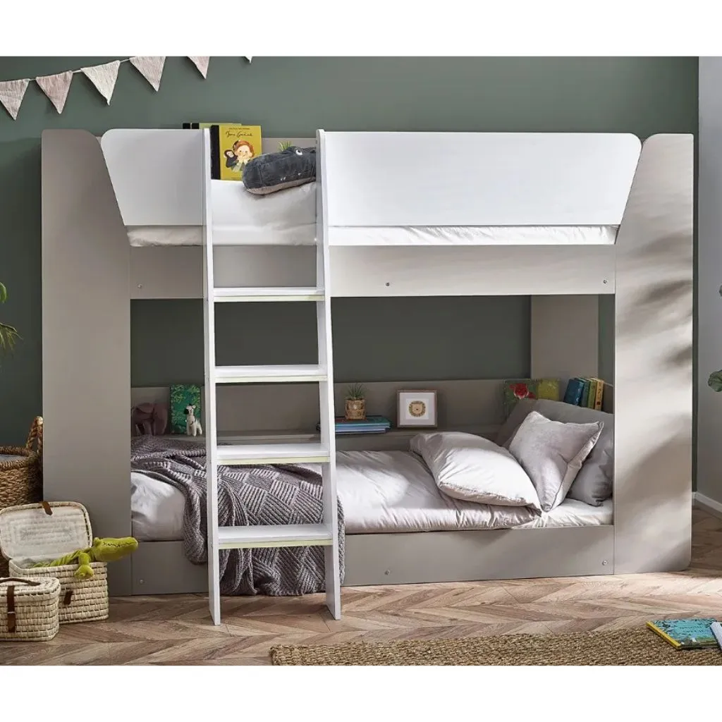 Parsec Taupe and White Bunk Bed by Julian Bowen