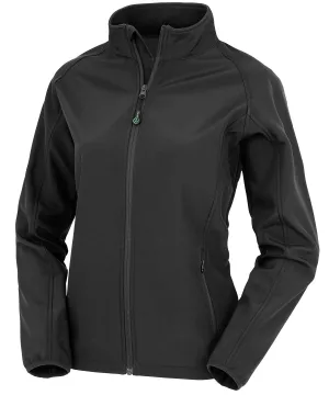 Womens recycled 2-layer printable softshell jacket | Black