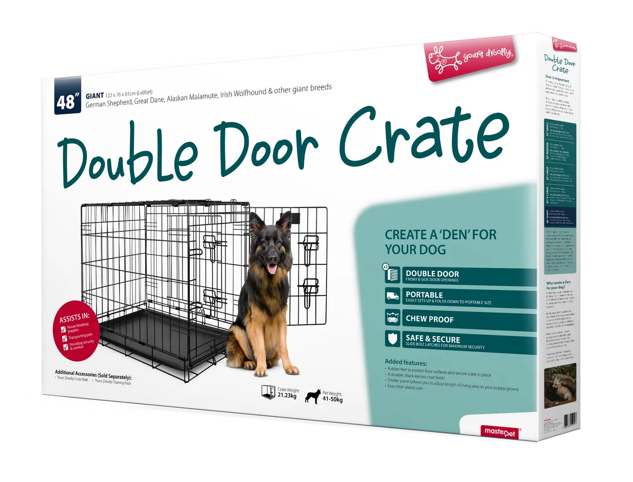 Yours Droolly Double Door Dog Crate