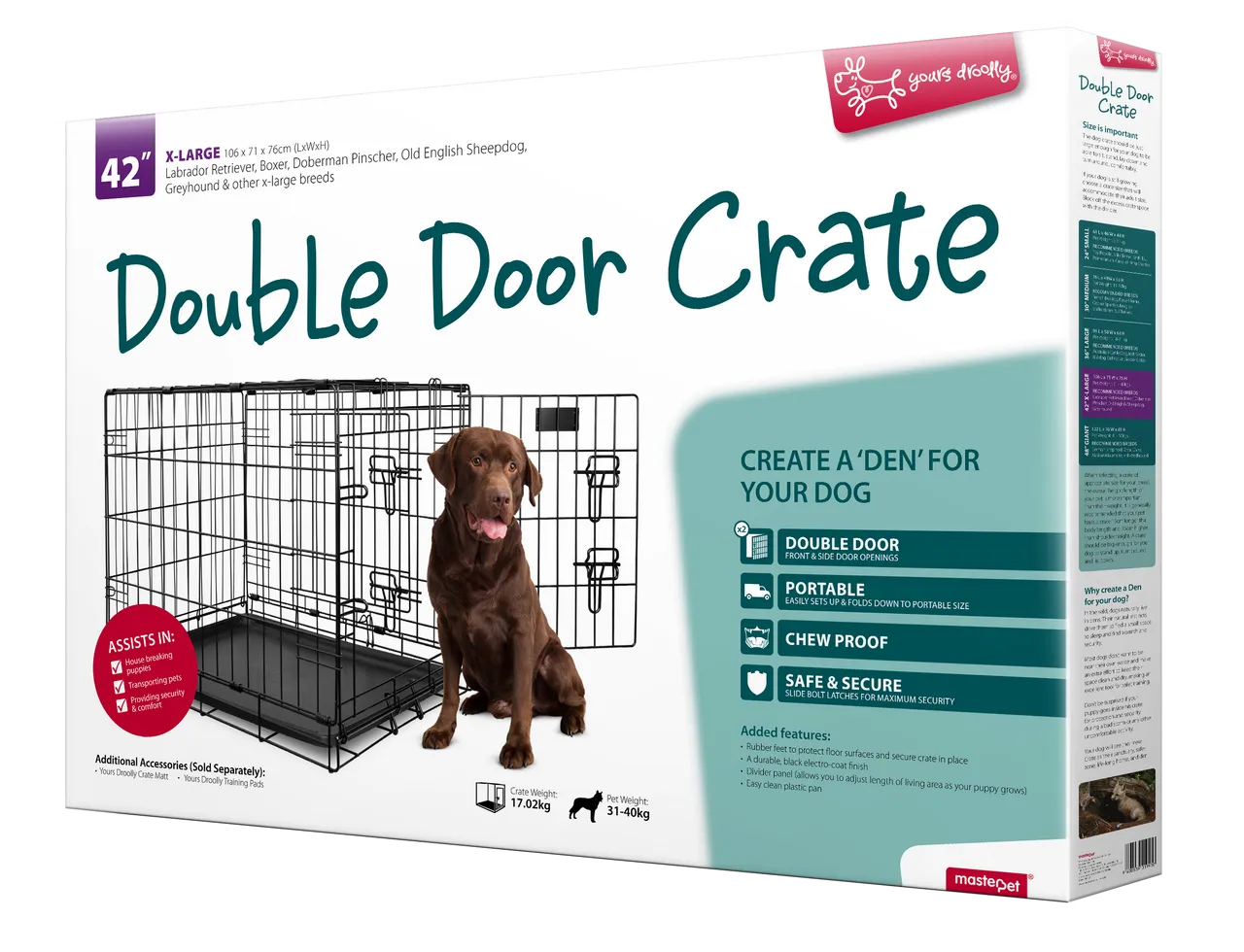 Yours Droolly Double Door Dog Crate
