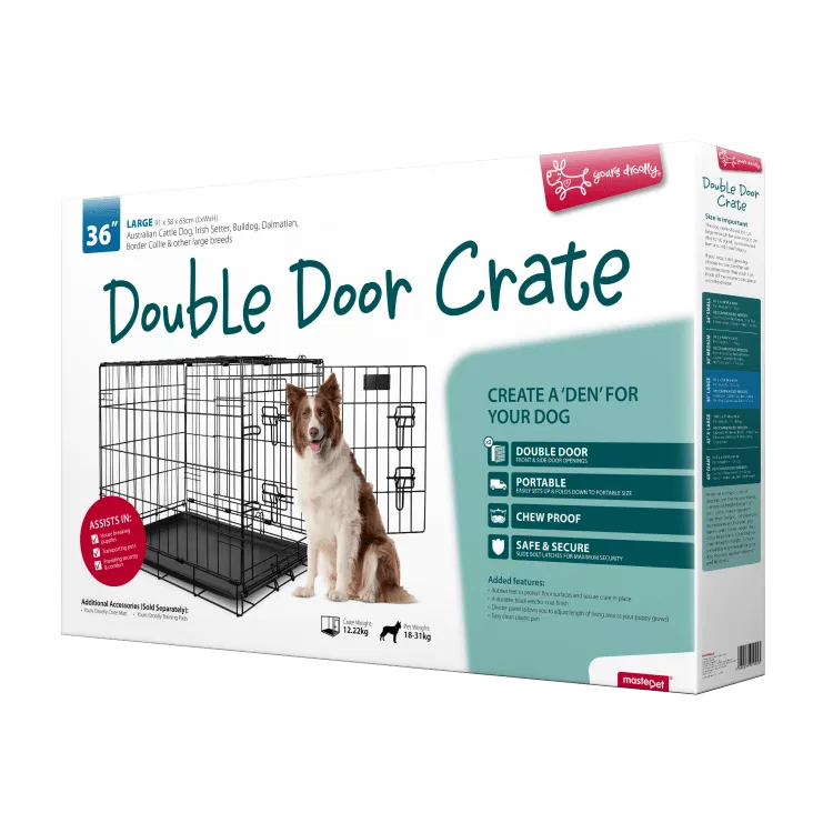 Yours Droolly Double Door Dog Crate